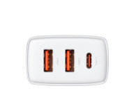 Baseus Ładowarka sieciowa USB-C, 2x USB-A 30W PD QC 3.0 white - 1194210 - zdjęcie 4